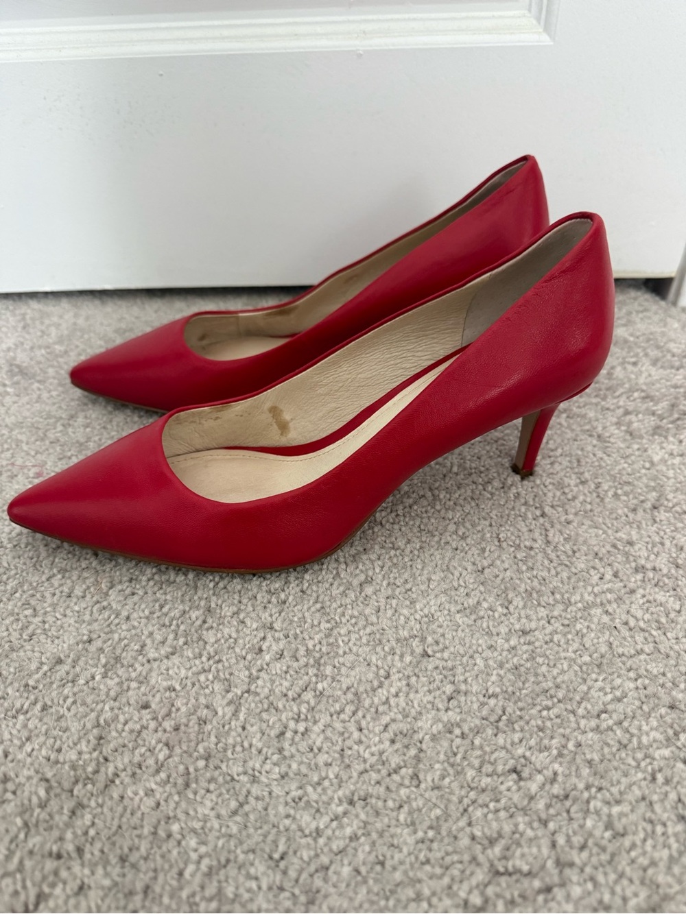 Louise et Cie Red Pointed Leather Pumps